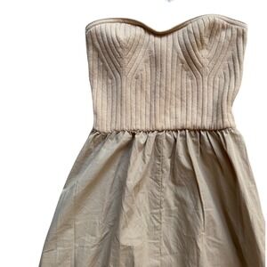 Universal‎ Thread Womens Strapless Ribbed Bodice Maxi Dress Beige XS